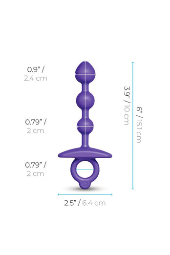 b-Vibe - Butties - Zip Beaded Silicone Anal Plug - Stag Shop
