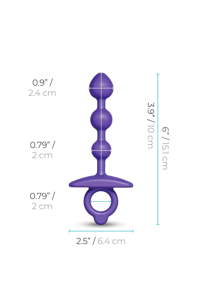 b-Vibe - Butties - Zip Beaded Silicone Anal Plug - Stag Shop