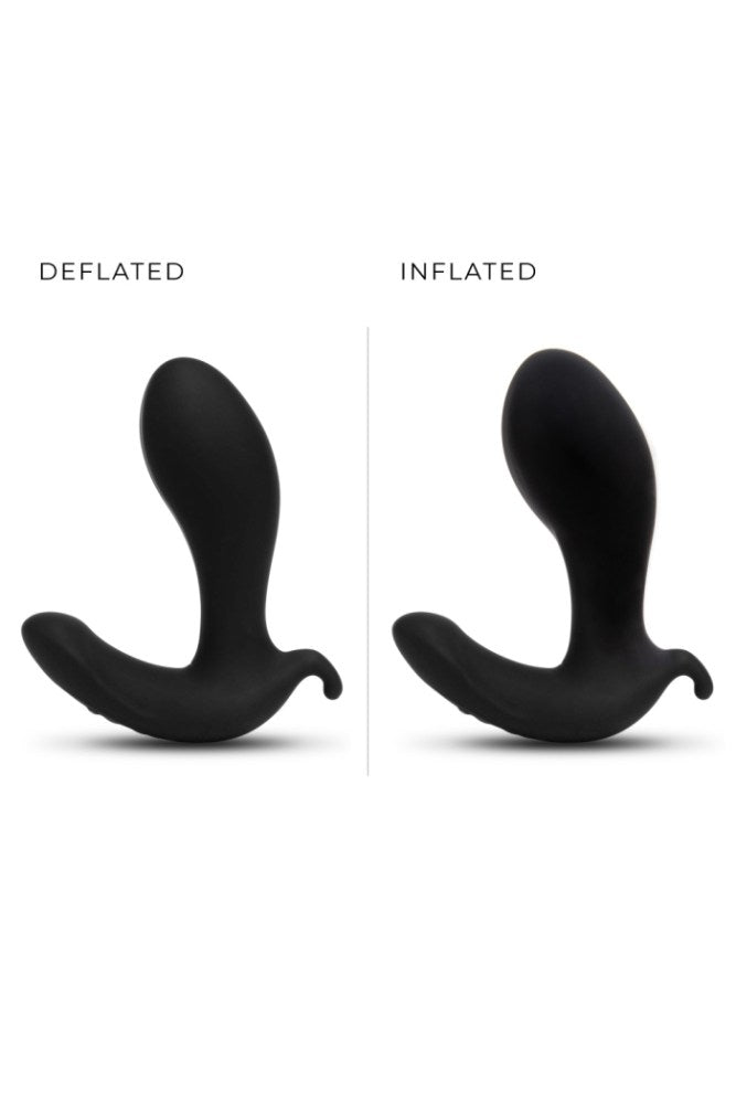 b-Vibe - Expand Vibrating & Inflating Prostate Plug with Remote Control - Black - Stag Shop