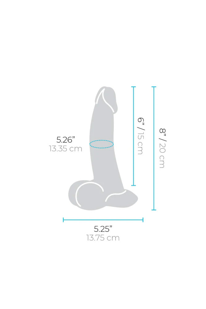 b-Vibe - Slipskin Curvy Realistic 8" Silicone Dildo - Stag Shop