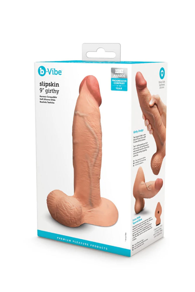 b-Vibe - Slipskin Girthy Realistic 9" Silicone Dildo - Stag Shop