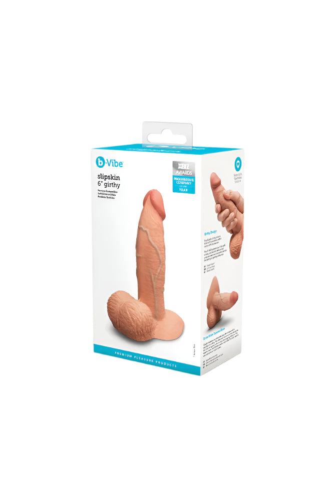 b-Vibe - Slipskin Girthy Realistic 6" Silicone Dildo - Stag Shop