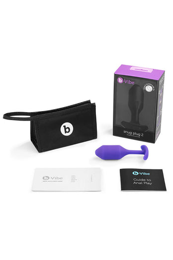 b-Vibe - Snug Plug 2 - Weighted Butt Plug - Purple - Stag Shop