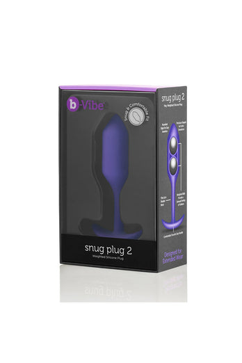 b-Vibe - Snug Plug 2 - Weighted Butt Plug - Purple - Stag Shop
