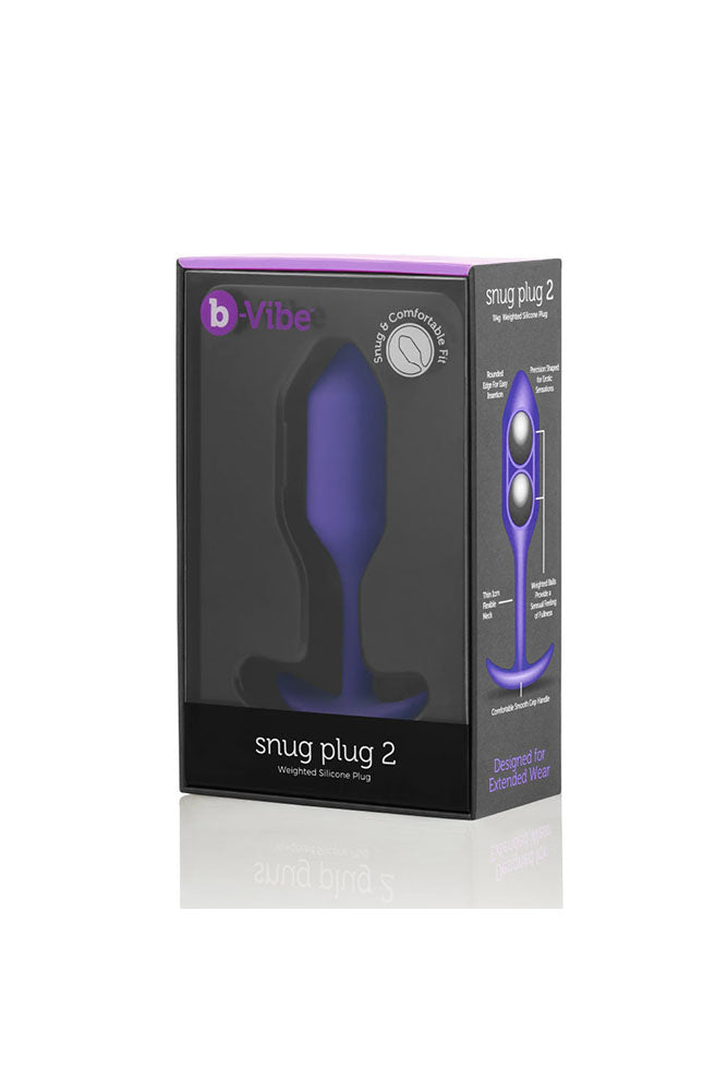 b-Vibe - Snug Plug 2 - Weighted Butt Plug - Purple - Stag Shop