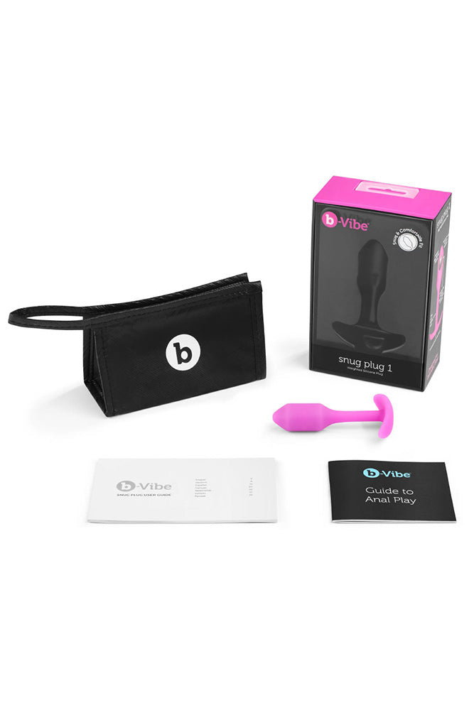 b-Vibe - Snug Plug 1 - Weighted Butt Plug - Fuchsia - Stag Shop