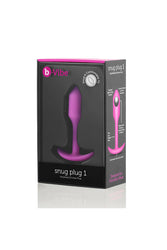 b-Vibe - Snug Plug 1 - Weighted Butt Plug - Fuchsia - Stag Shop