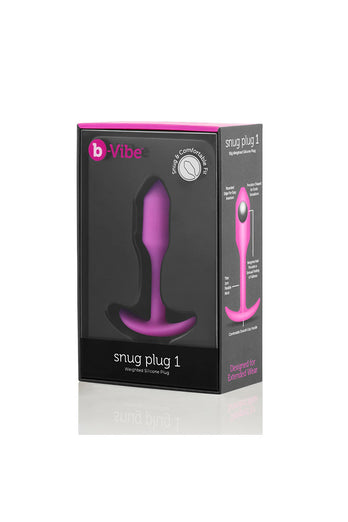 b-Vibe - Snug Plug 1 - Weighted Butt Plug - Fuchsia - Stag Shop