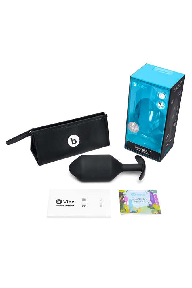 b-Vibe - Snug Plug 7 - Weighted Butt Plug - Black - Stag Shop