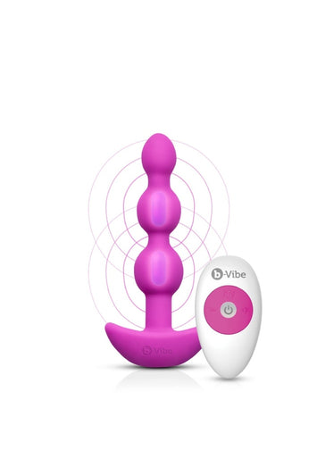 b-Vibe - Triplet Anal Beads - Fuchsia - Stag Shop