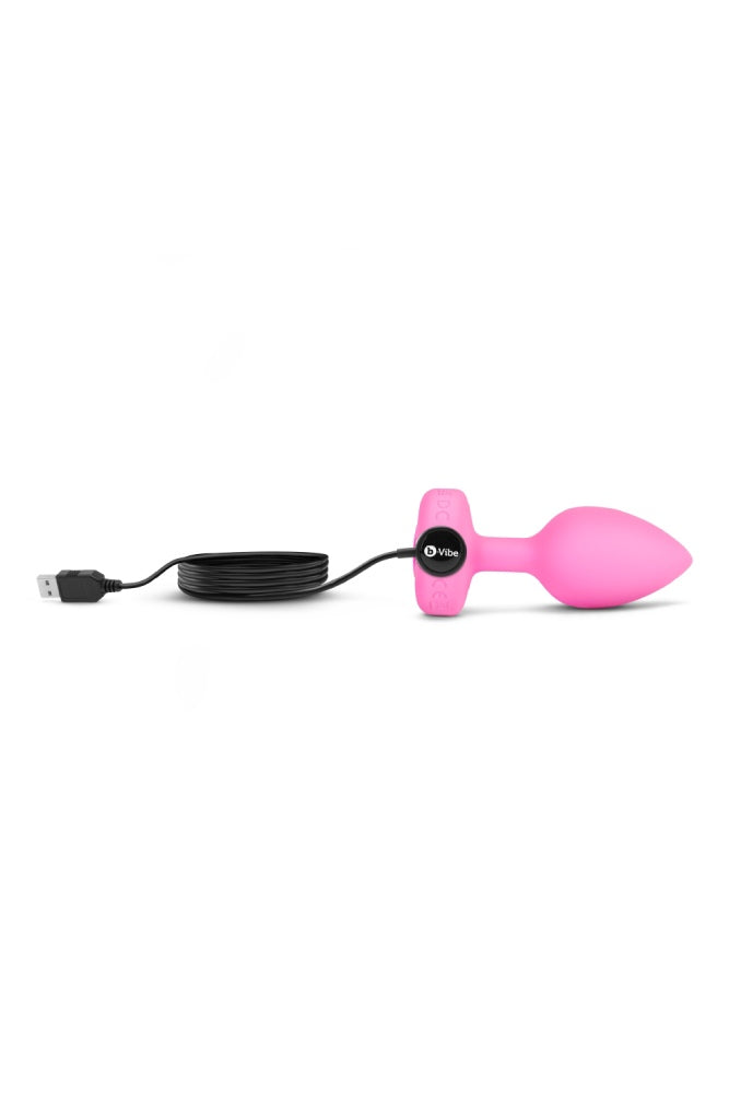 b-Vibe - Vibrating Heart Plug with Remote Control - S/M -Pink - Stag Shop