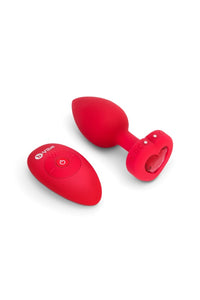 Thumbnail for b-Vibe - Vibrating Heart Plug with Remote Control - M/L - Red - Stag Shop