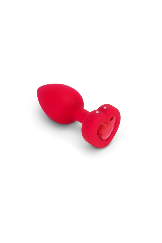 b-Vibe - Vibrating Heart Plug with Remote Control - M/L - Red - Stag Shop