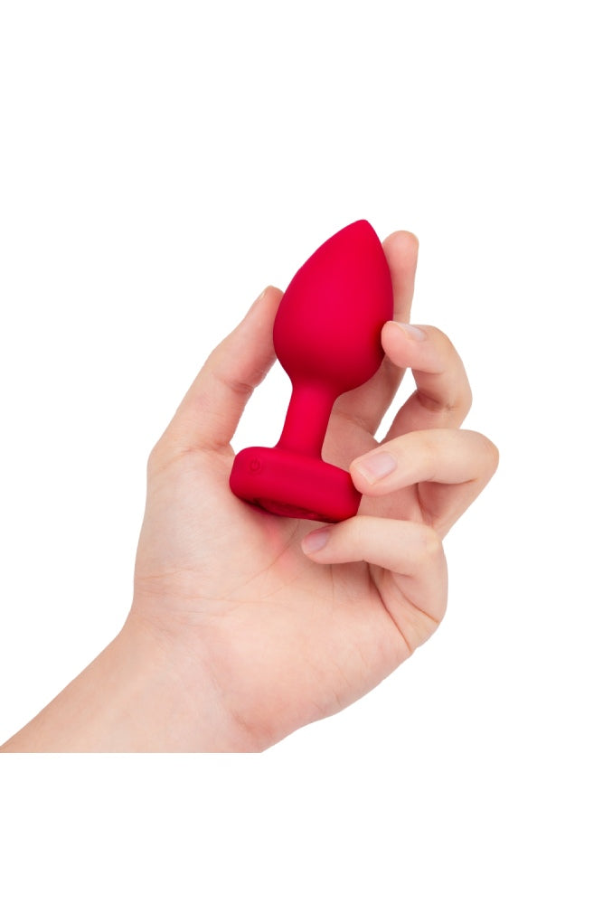 b-Vibe - Vibrating Heart Plug with Remote Control - M/L - Red - Stag Shop