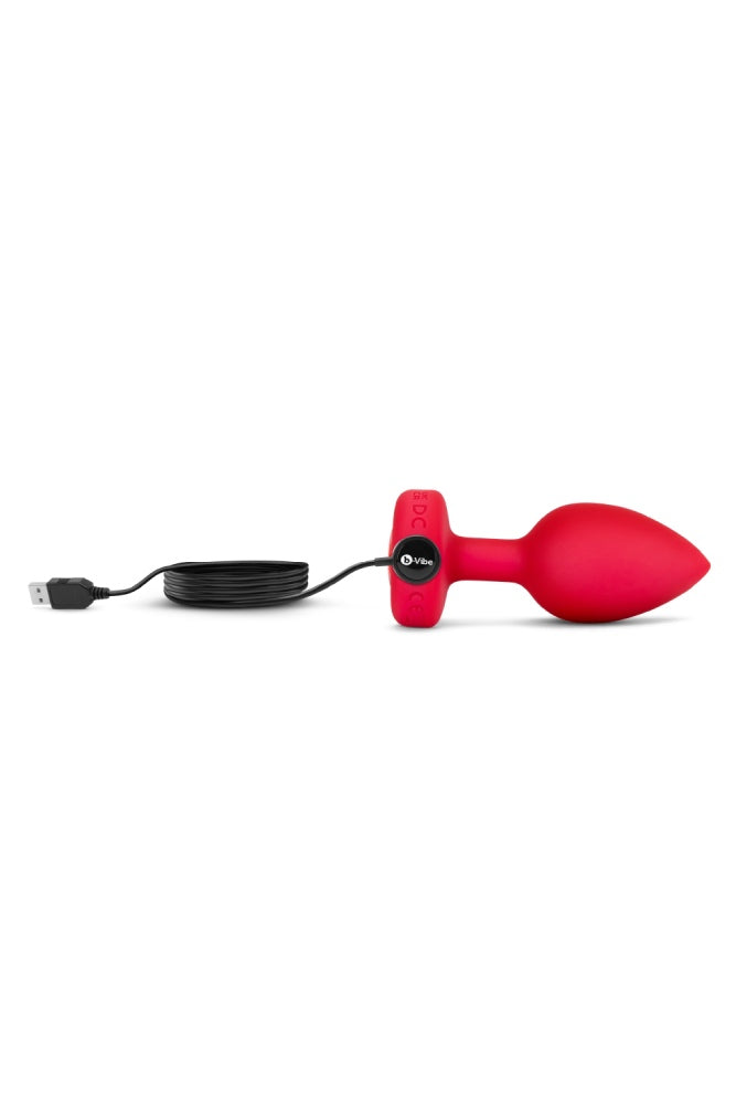 b-Vibe - Vibrating Heart Plug with Remote Control - M/L - Red - Stag Shop