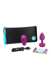 b-Vibe - Vibrating Jewel Plug with Remote Control - S/M - Pink - Stag Shop