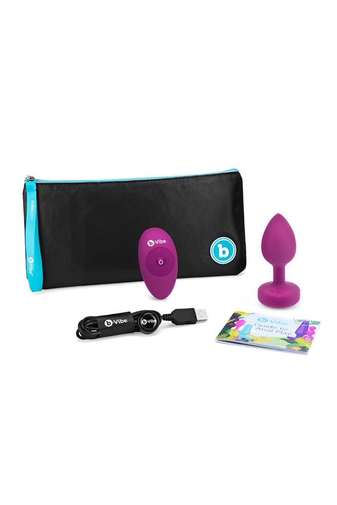 b-Vibe - Vibrating Jewel Plug with Remote Control - S/M - Pink - Stag Shop