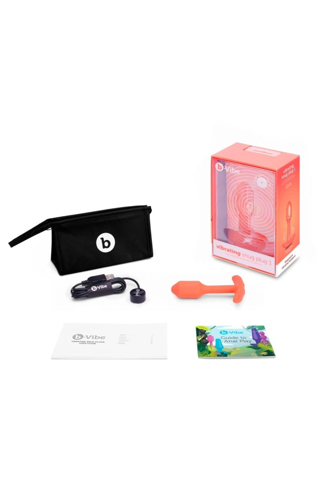 b-Vibe - Vibrating Snug Plug 1 Butt Plug - Orange - Stag Shop