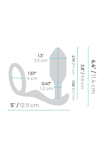 b-Vibe - Snug & Tug - Weighted Vibrating Butt Plug with Cock Ring - Medium - Black - Stag Shop