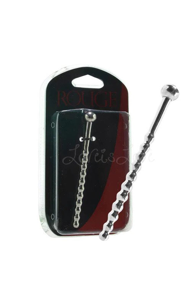 Rouge Garments - Stainless Steel Beaded Urethral Sound with Stopper - Stag Shop