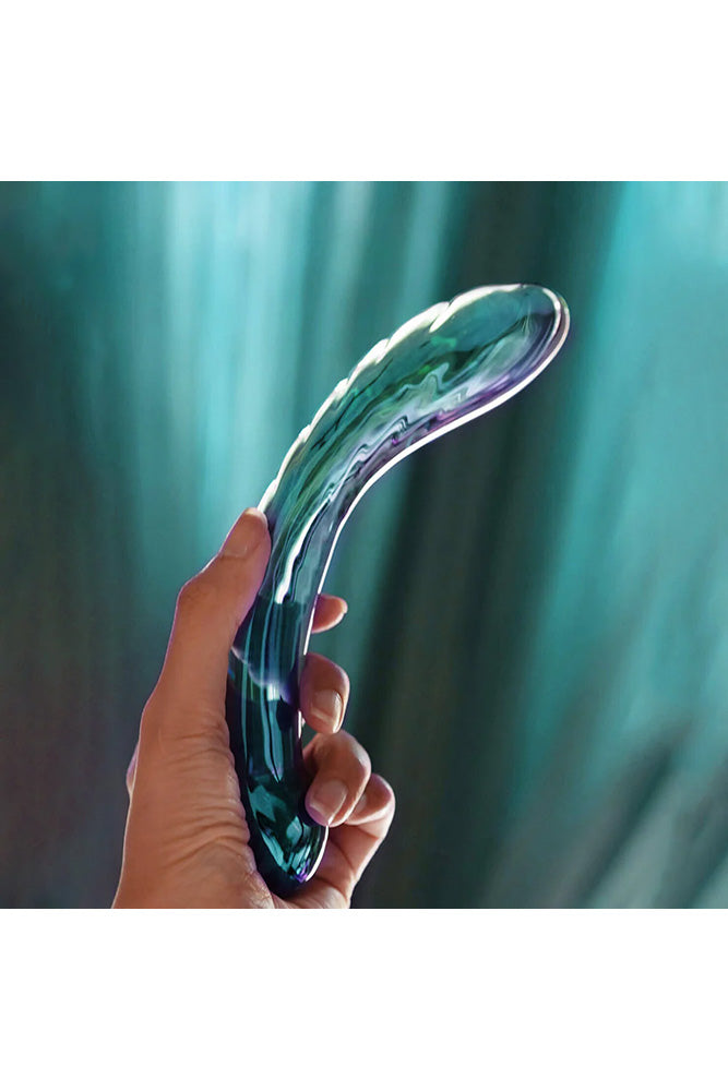 Biird - Kalii Glass G-Spot Dildo - Aqua - Stag Shop