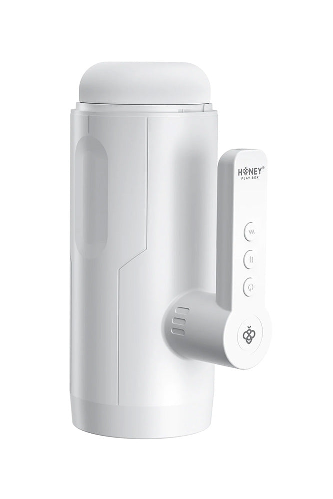 Honey Play Box - Blanche Thrusting & Vibrating Automatic Masturbator - White - Stag Shop