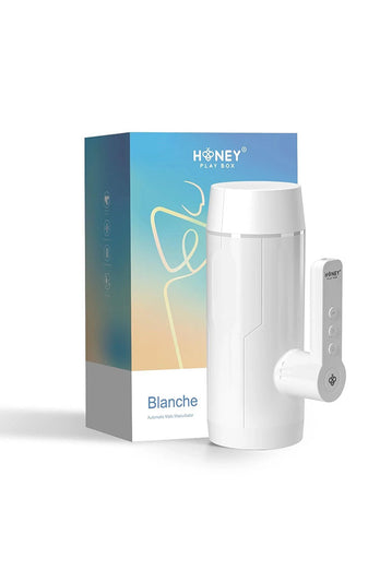 Honey Play Box - Blanche Thrusting & Vibrating Automatic Masturbator - White - Stag Shop