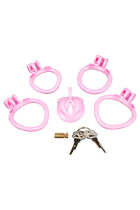 Thumbnail for Blue Line - Bitchboy Mini Chastity Cage With Pussy Shape