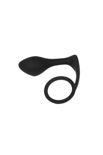 Electric Eel - Blue Line - Cock Ring With P-Spot Plug - Black - Stag Shop