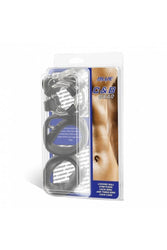 Electric Eel - Blue Line - Locking Ball Stretcher, Cock Ring And Three-Ring Cock Cage - Black - Stag Shop