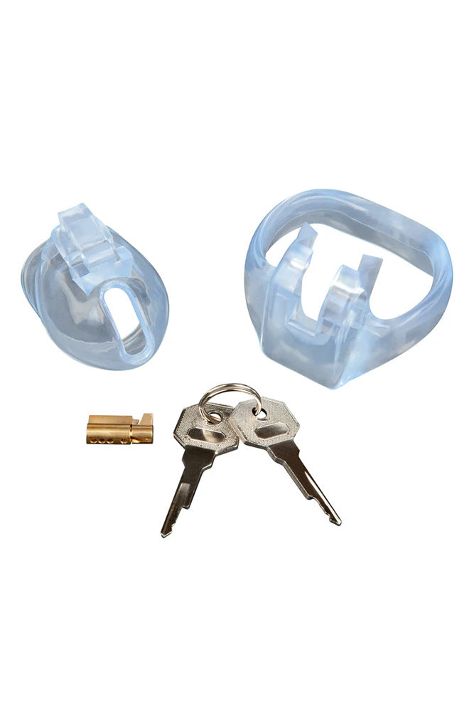 Blue Line - Small Dick Acrylic Mini Chastity Cage - Stag Shop