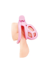 Blue Line - Small Pink Humiliation Acrylic Prisoner Cock Cage - Stag Shop