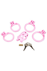 Blue Line - Small Pink Humiliation Acrylic Prisoner Cock Cage - Stag Shop