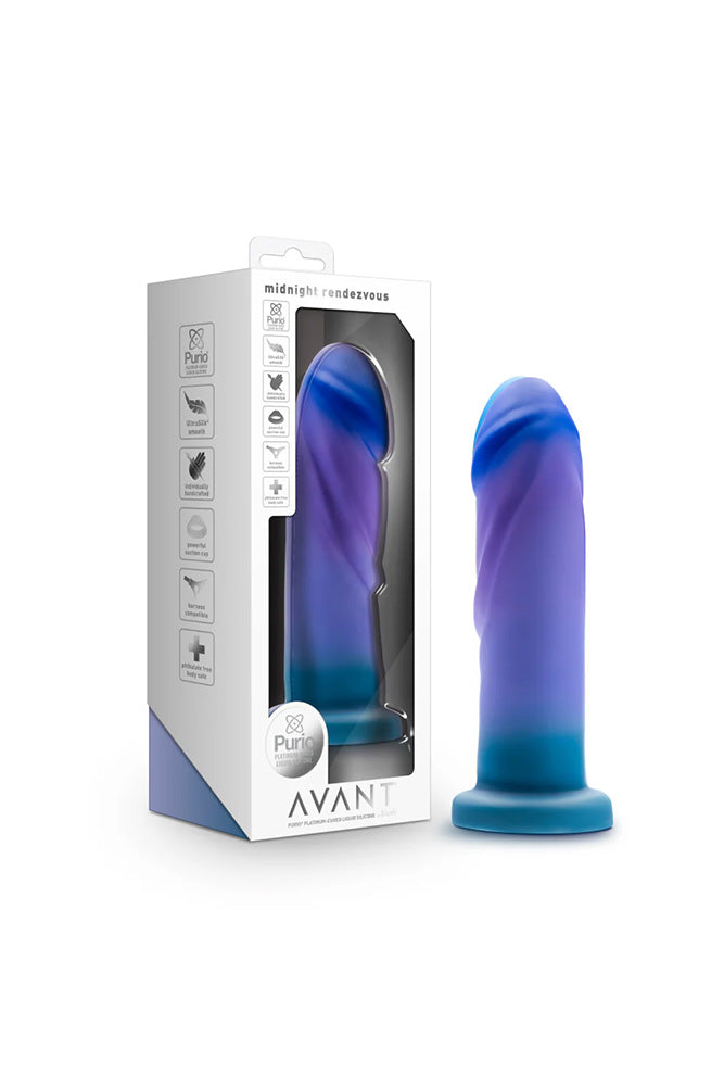 Blush Novelties - Avant - Midnight Rendezvous  7.5" Dildo - Purple - Stag Shop