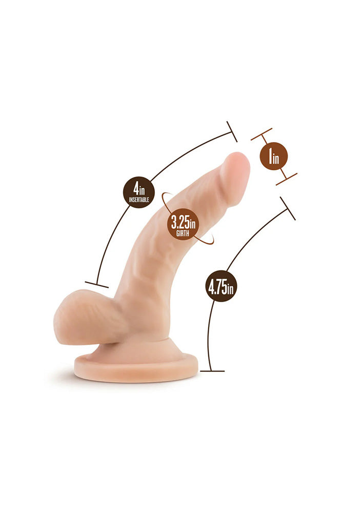 Blush Novelties - Dr. Skin - 4" Dildo With Balls - Beige - Stag Shop