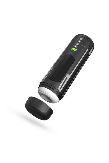 Blush Novelties - M for Men - Master Blaster Vibrating & Sucking Masturbator - Black/White - Stag Shop