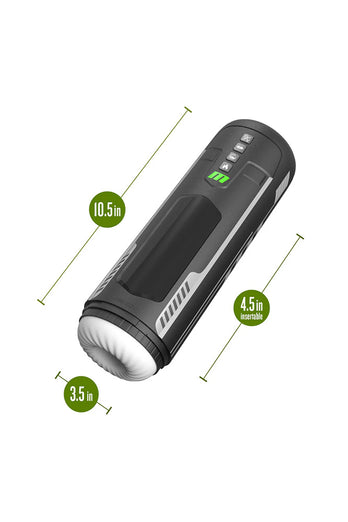 Blush Novelties - M for Men - Master Blaster Vibrating & Sucking Masturbator - Black/White - Stag Shop