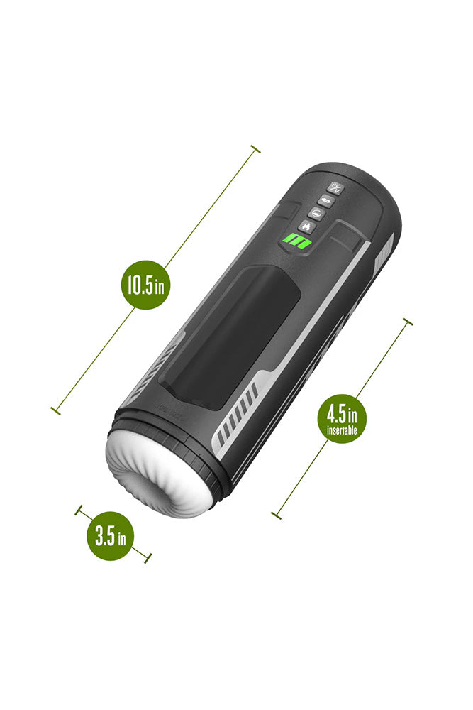 Blush Novelties - M for Men - Master Blaster Vibrating & Sucking Masturbator - Black/White - Stag Shop