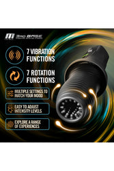Blush Novelties - M for Men - 3rd Base Rotating & Vibrating Masturbator - Black - Stag Shop