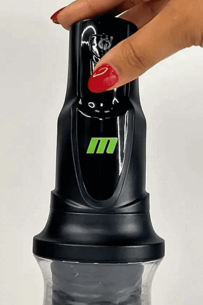 Blush Novelties - M for Men - 3rd Base Rotating & Vibrating Masturbator - Black - Stag Shop