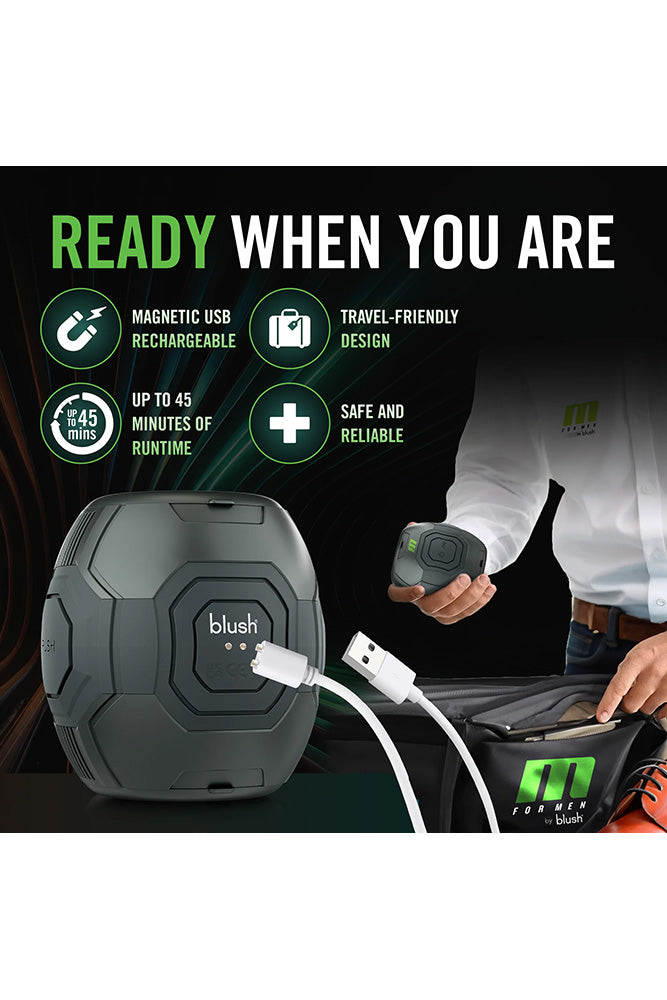 Blush Novelties - M for Men - Dome X - Vibrating Automatic Masturbator - Black/Clear - Stag Shop