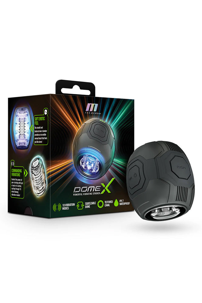 Blush Novelties - M for Men - Dome X - Vibrating Automatic Masturbator - Black/Clear - Stag Shop