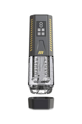 Blush Novelties - M for Men - Spin Master Pro Vibrating & Rotating Masturbator - Black/Clear - Stag Shop