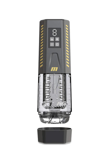 Blush Novelties - M for Men - Spin Master Pro Vibrating & Rotating Masturbator - Black/Clear - Stag Shop