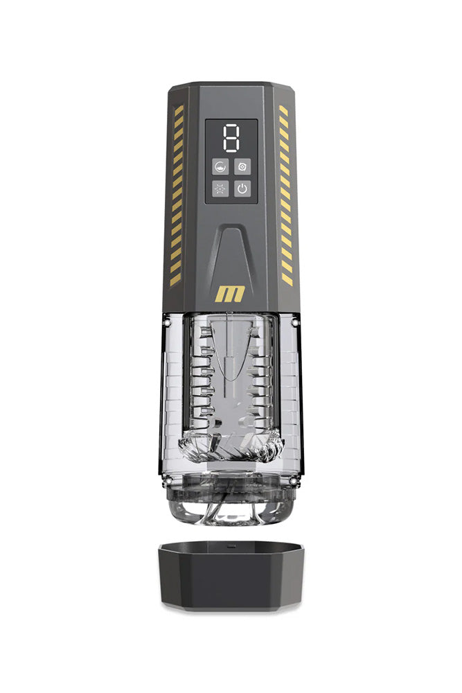 Blush Novelties - M for Men - Spin Master Pro Vibrating & Rotating Masturbator - Black/Clear - Stag Shop