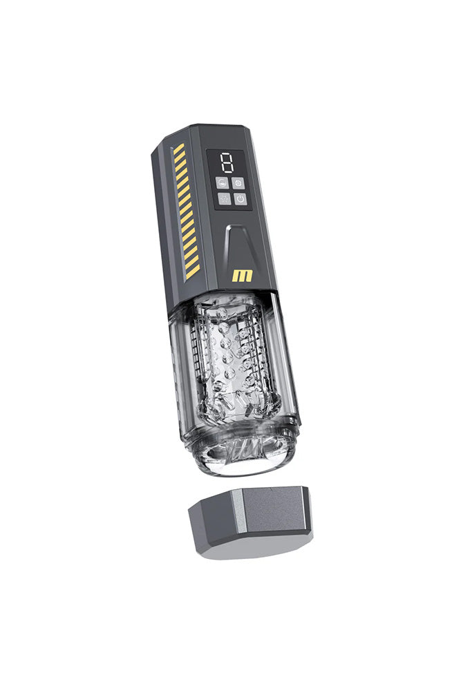 Blush Novelties - M for Men - Spin Master Pro Vibrating & Rotating Masturbator - Black/Clear - Stag Shop