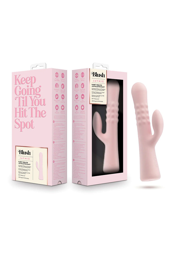 Blush Novelties - Jaymie Rabbit Vibrator With Pulsating Shaft - Pink - Stag Shop