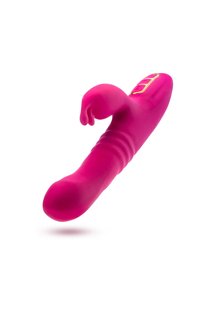 Blush Novelties - Kira Rabbit Vibrator With Gyration, Thrusting & Heating - Raspberry - Stag Shop