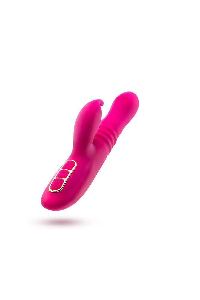 Blush Novelties - Kira Rabbit Vibrator With Gyration, Thrusting & Heating - Raspberry - Stag Shop