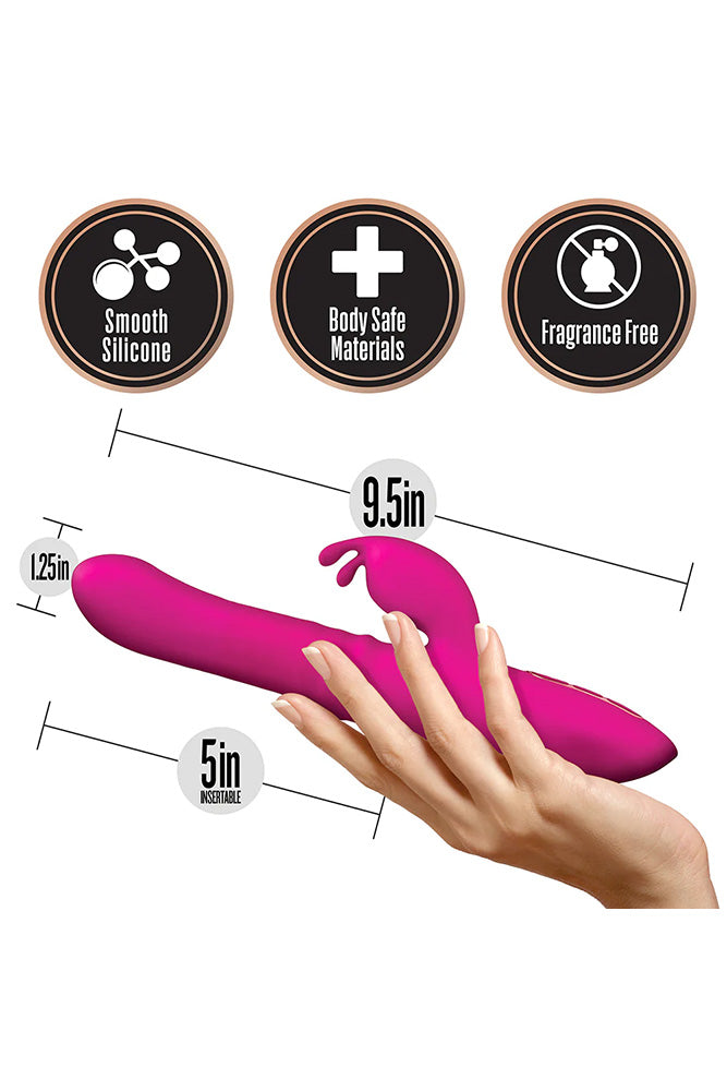 Blush Novelties - Kira Rabbit Vibrator With Gyration, Thrusting & Heating - Raspberry - Stag Shop